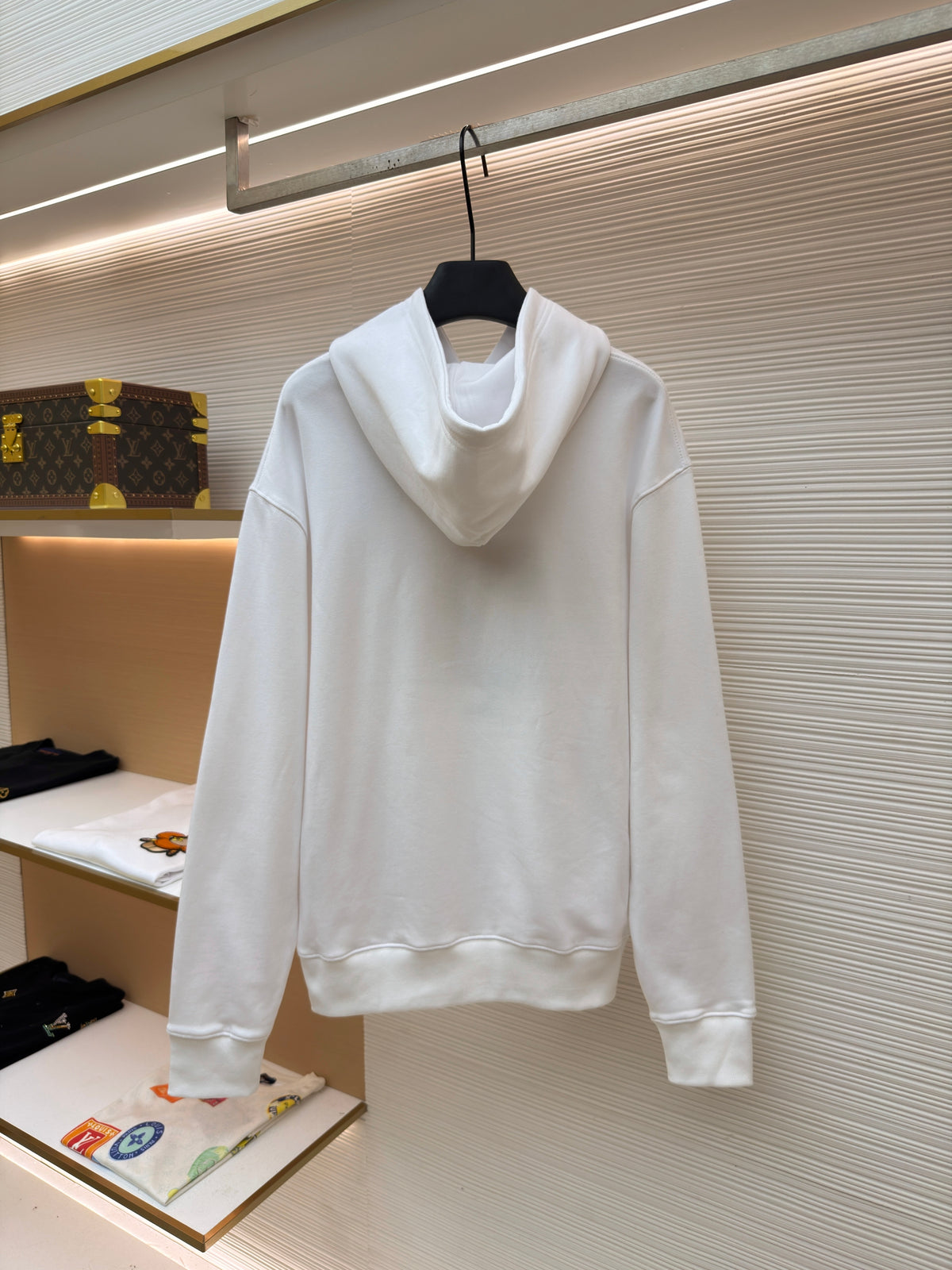 Dior Hooded Sweatshirt with Book Cover Embroidery "White Cotton Jersey"