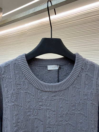 Dior Oblique Sweater "Gray Cotton Blend Jersey"