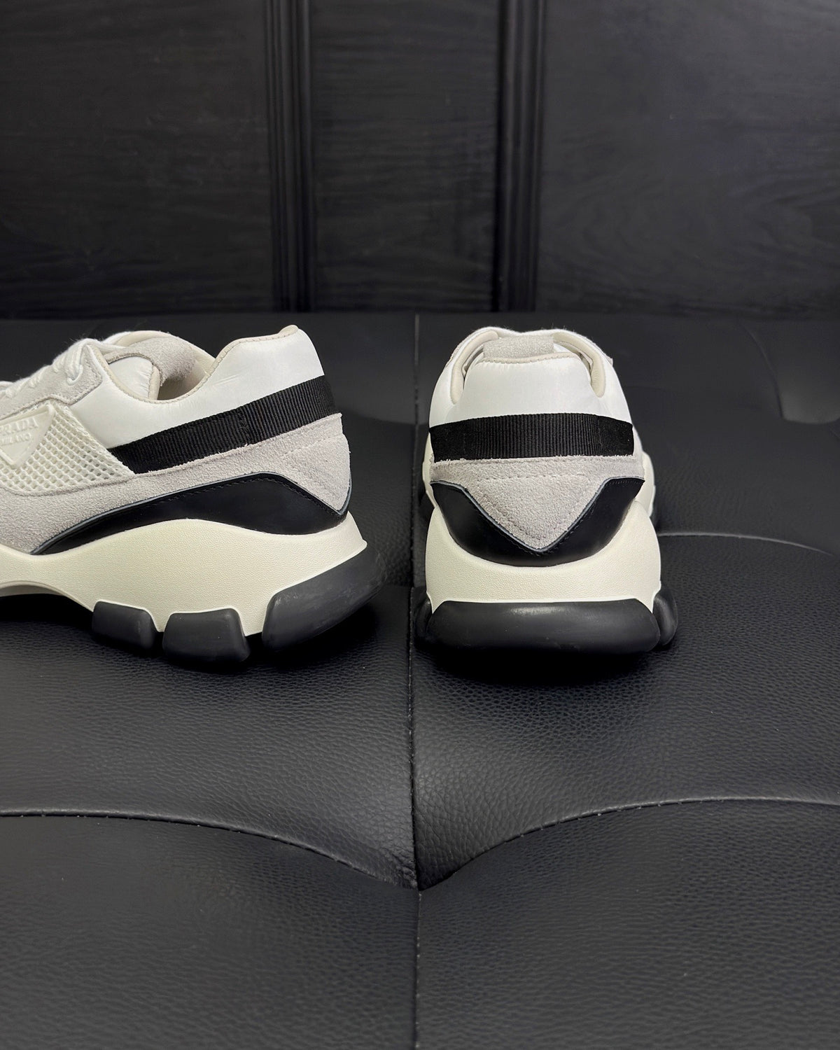 Prada Mesh Fabric and Suede Sneakers "White"