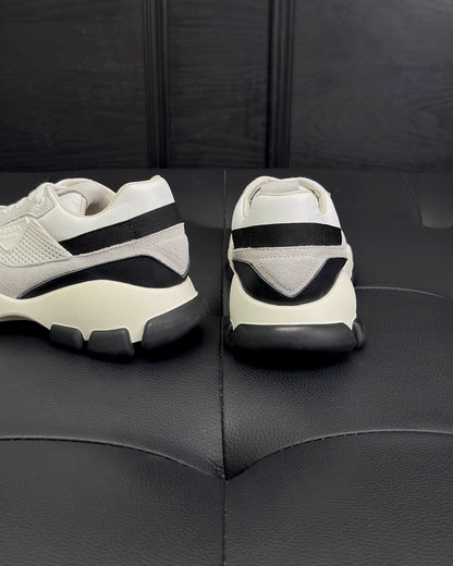 Prada Mesh Fabric and Suede Sneakers "White"