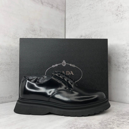Prada Leather Derby Shoes "Black"