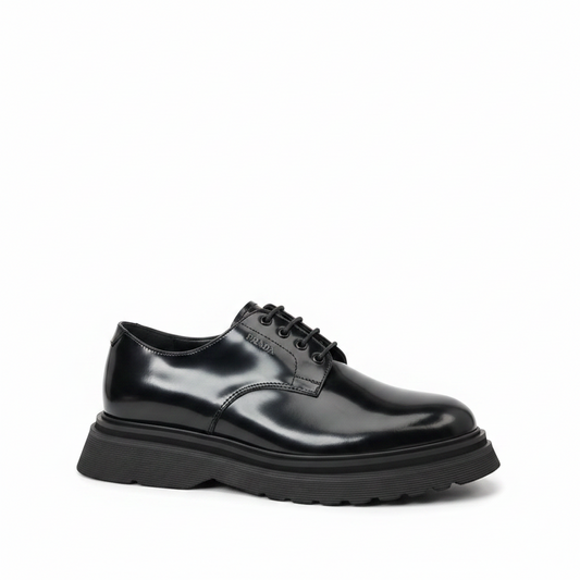 Prada Leather Derby Shoes "Black"
