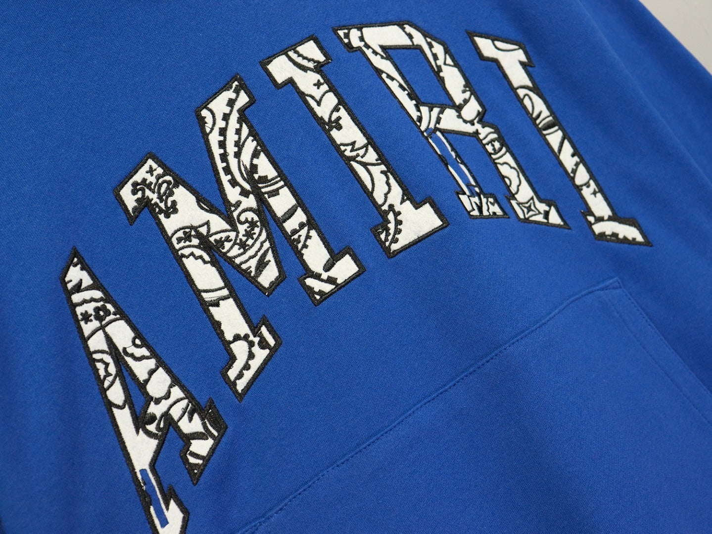 Amiri Bandana Appliqué Hoodie 'Blue-White"