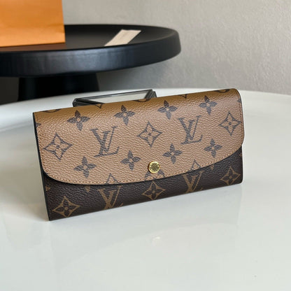 Louis Vuitton Emilie Wallet "Monogram Reverse"