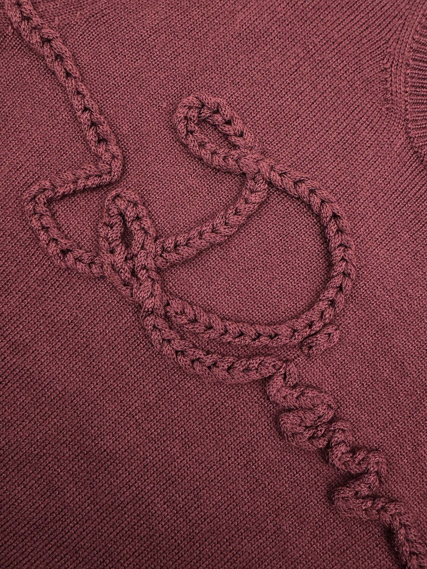 Dior Ribbon Sweater "Burgundy Wool Jersey"