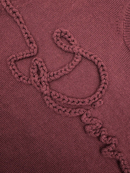 Dior Ribbon Sweater "Burgundy Wool Jersey"