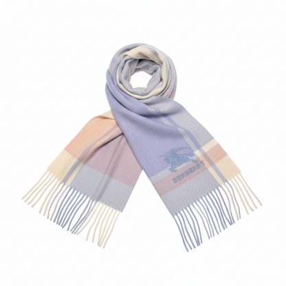 Burberry Cashmere Scarf "White-Lavander"