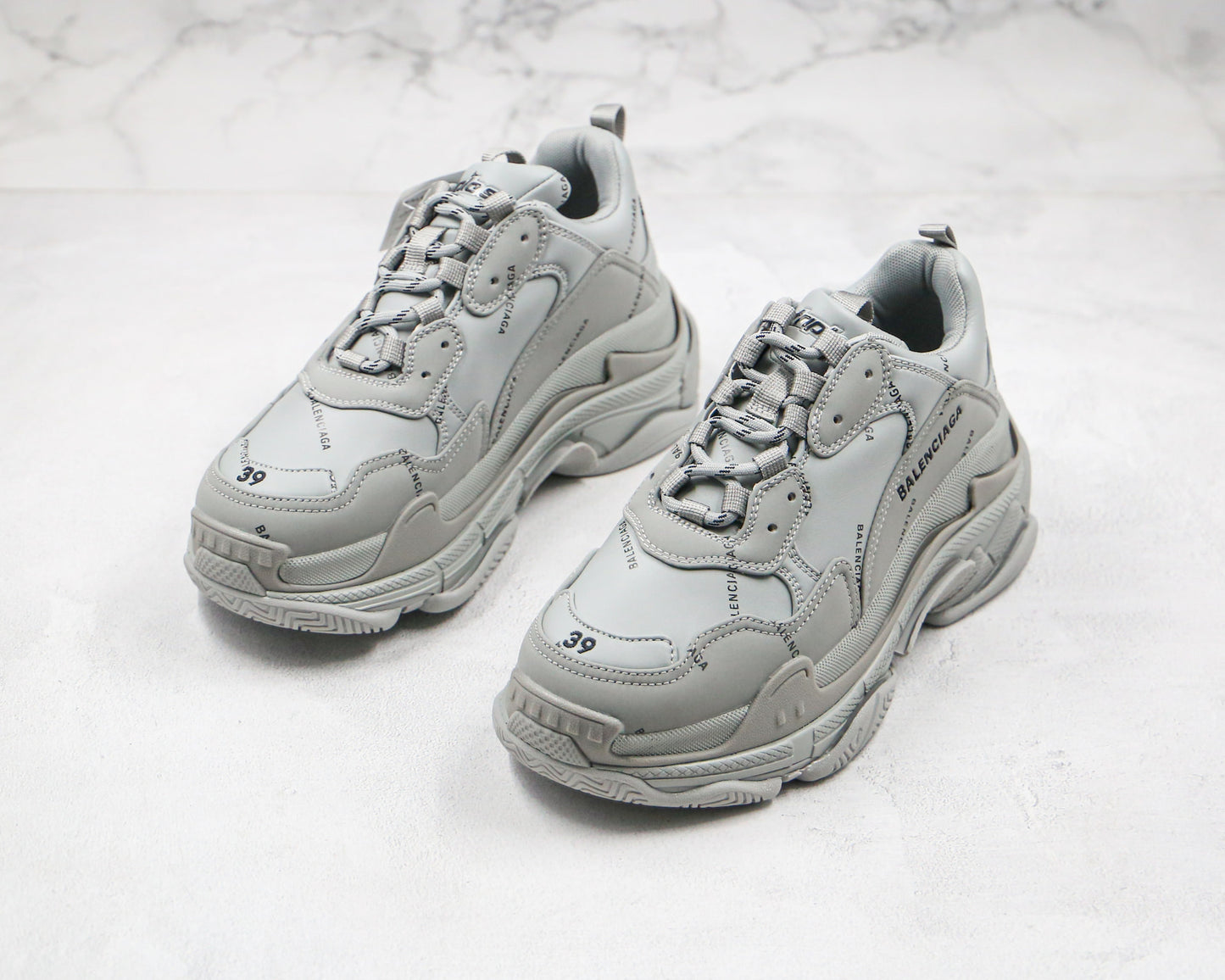 Balenciaga Triple S "Grey-All Over Logo"