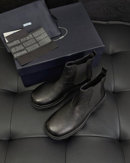 Prada Chelsea Leather Ankle Boots "Black"