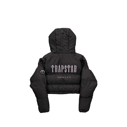 Trapstar Short Decoded Down Jacket "Black-White"