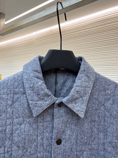 Dior Cannage Overshirt with Christian Dior Couture Embroidery "Gray Cotton Flannel"