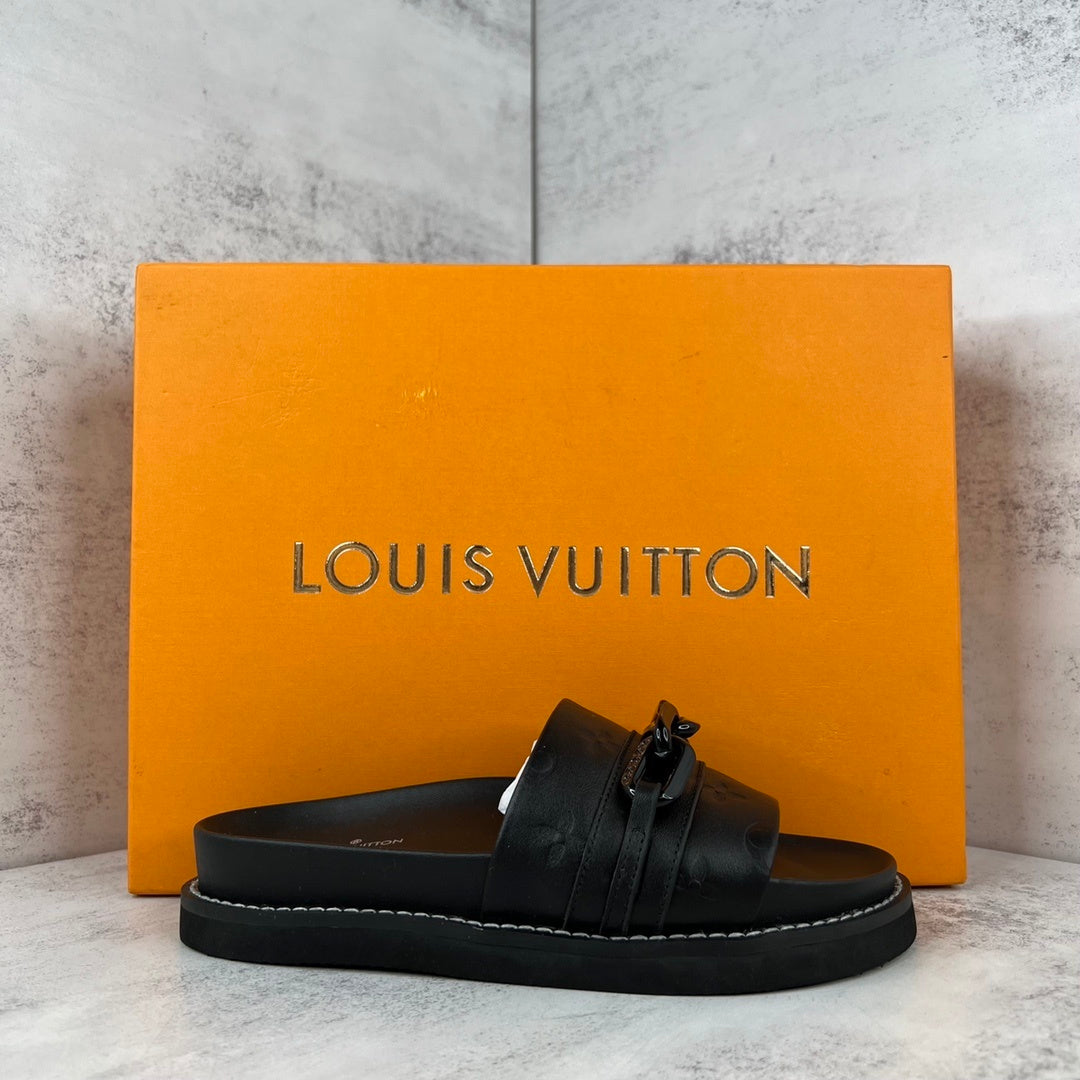 Louis Vuitton Chain Slides "Black"