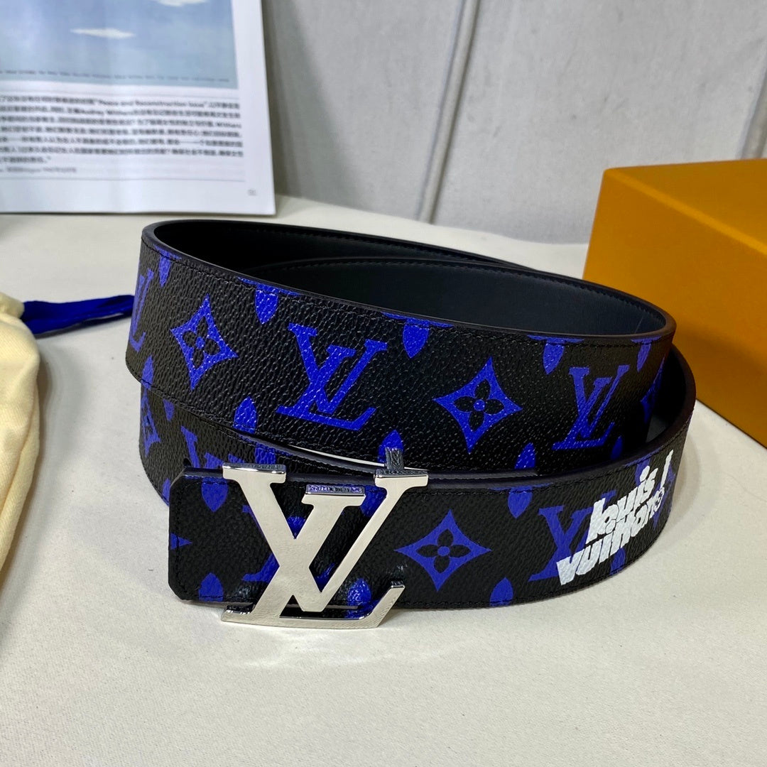 Louis Vuitton LV Initiales Reversible Belt "Monogram Blue" and "Black"