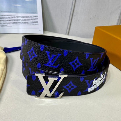 Louis Vuitton LV Initiales Reversible Belt "Monogram Blue" and "Black"