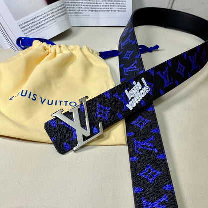 Louis Vuitton LV Initiales Reversible Belt "Monogram Blue" and "Black"