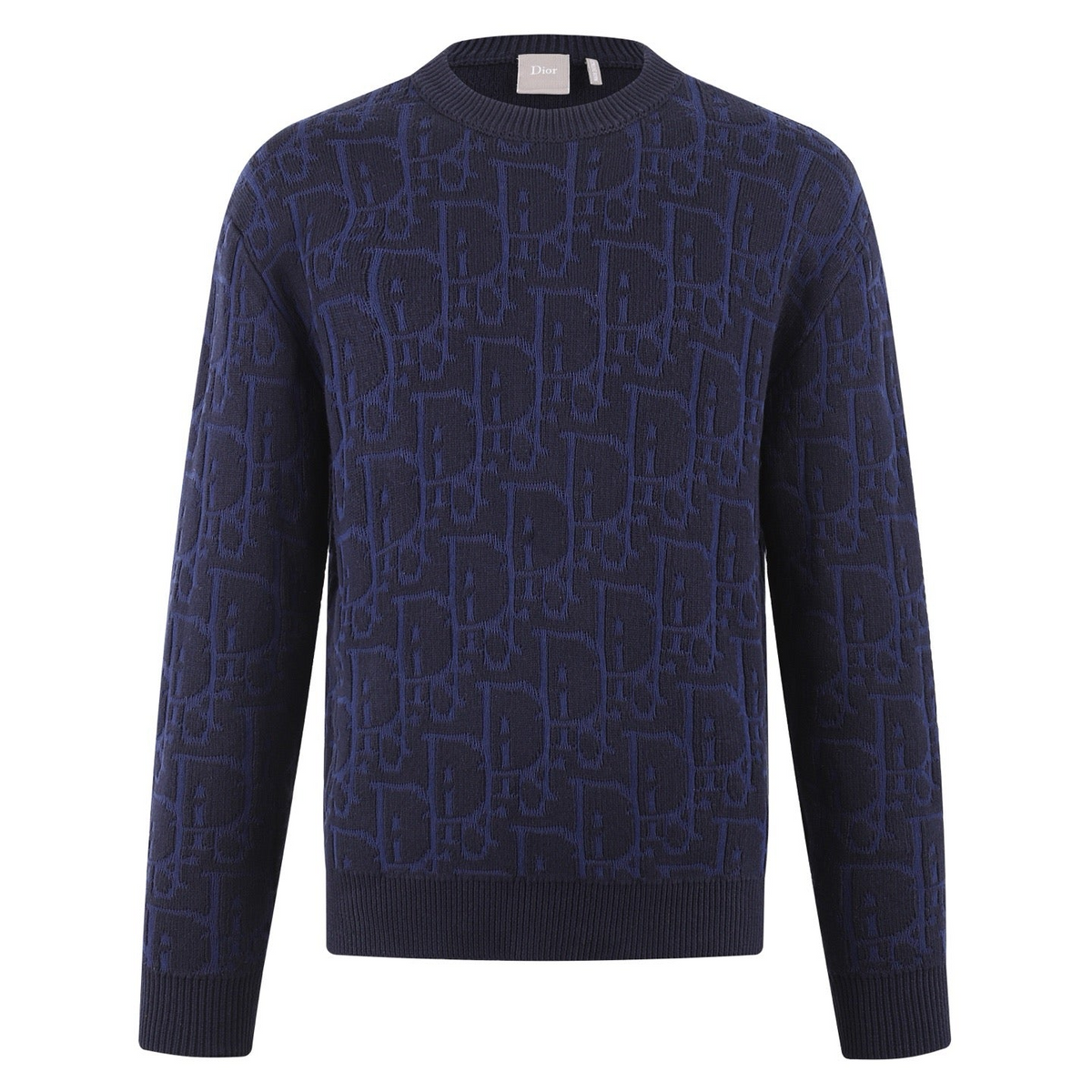 Dior Oblique Sweater "Navy Blue Cotton-Blend Jersey"