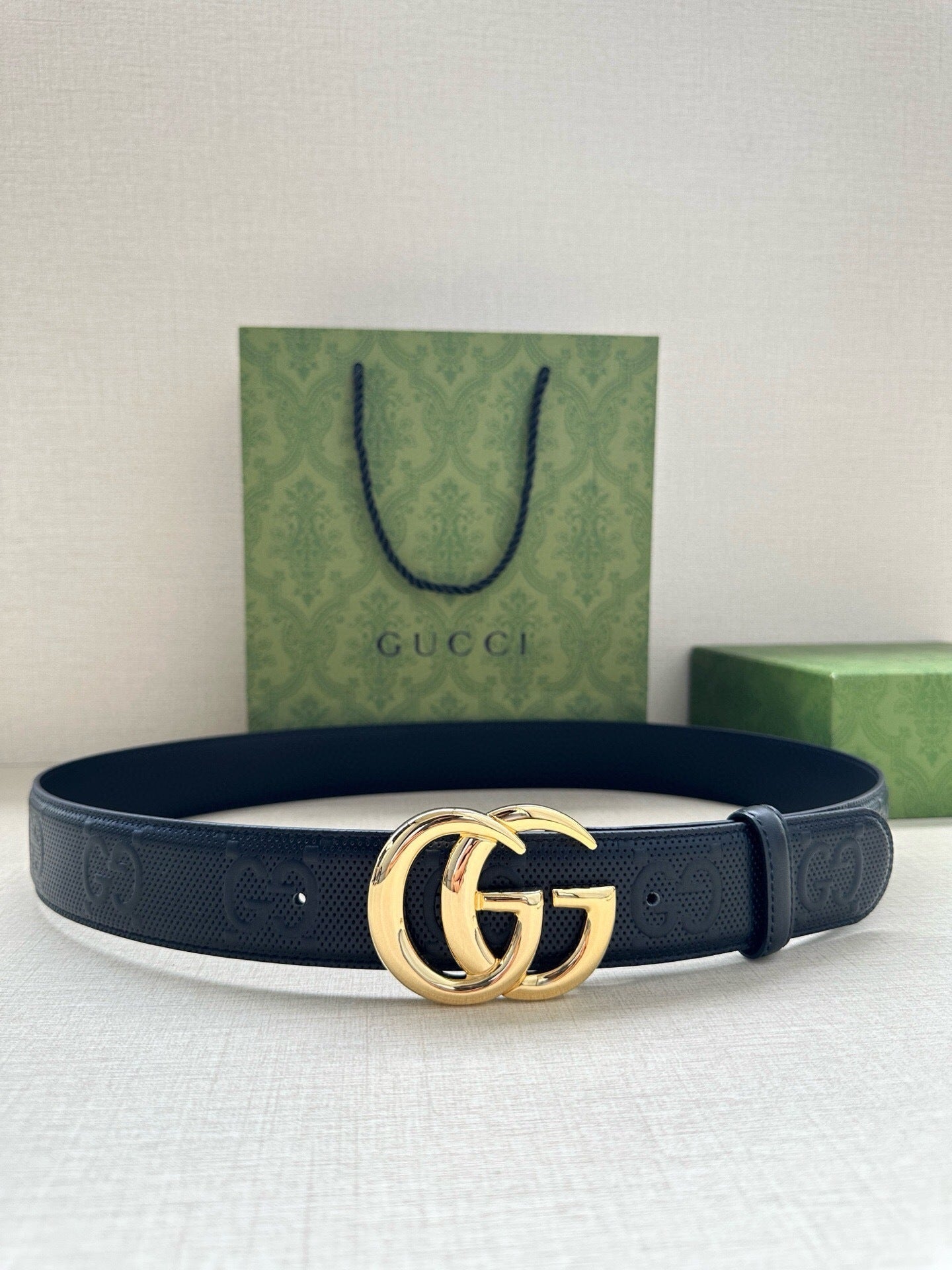 Gucci GG Marmont Leather Belt "Black"