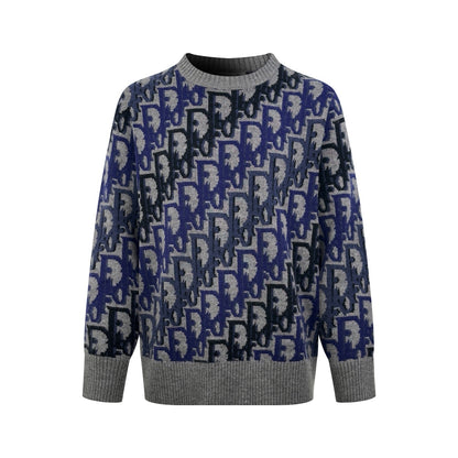 Dior Oblique Sweater "Gray Wool Jacquard"