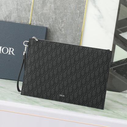 Dior A5 Triangle Pouch "Black Dior Oblique Jacquard"