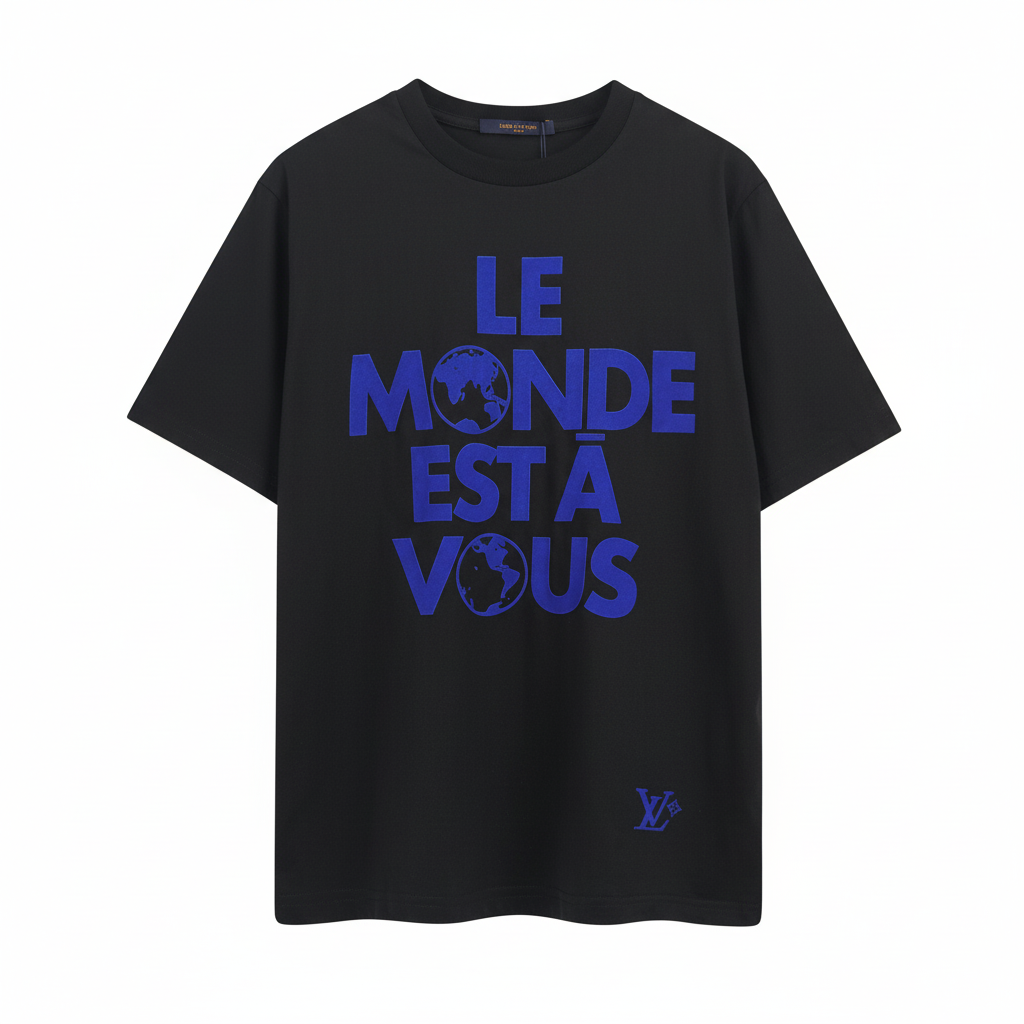 Louis Vuitton Graphic Cotton T-Shirt "Black"