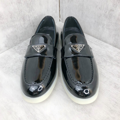 Prada Triangle-Logo Leather Loafers "Black"