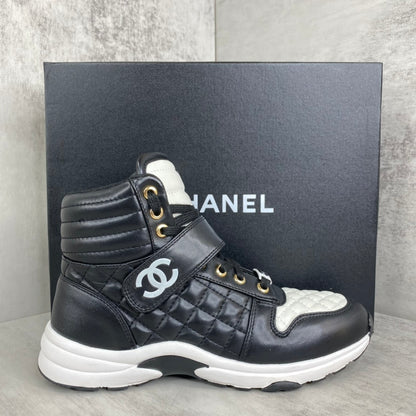Chanel Interlocking CC High-Top Strap "Black-White"