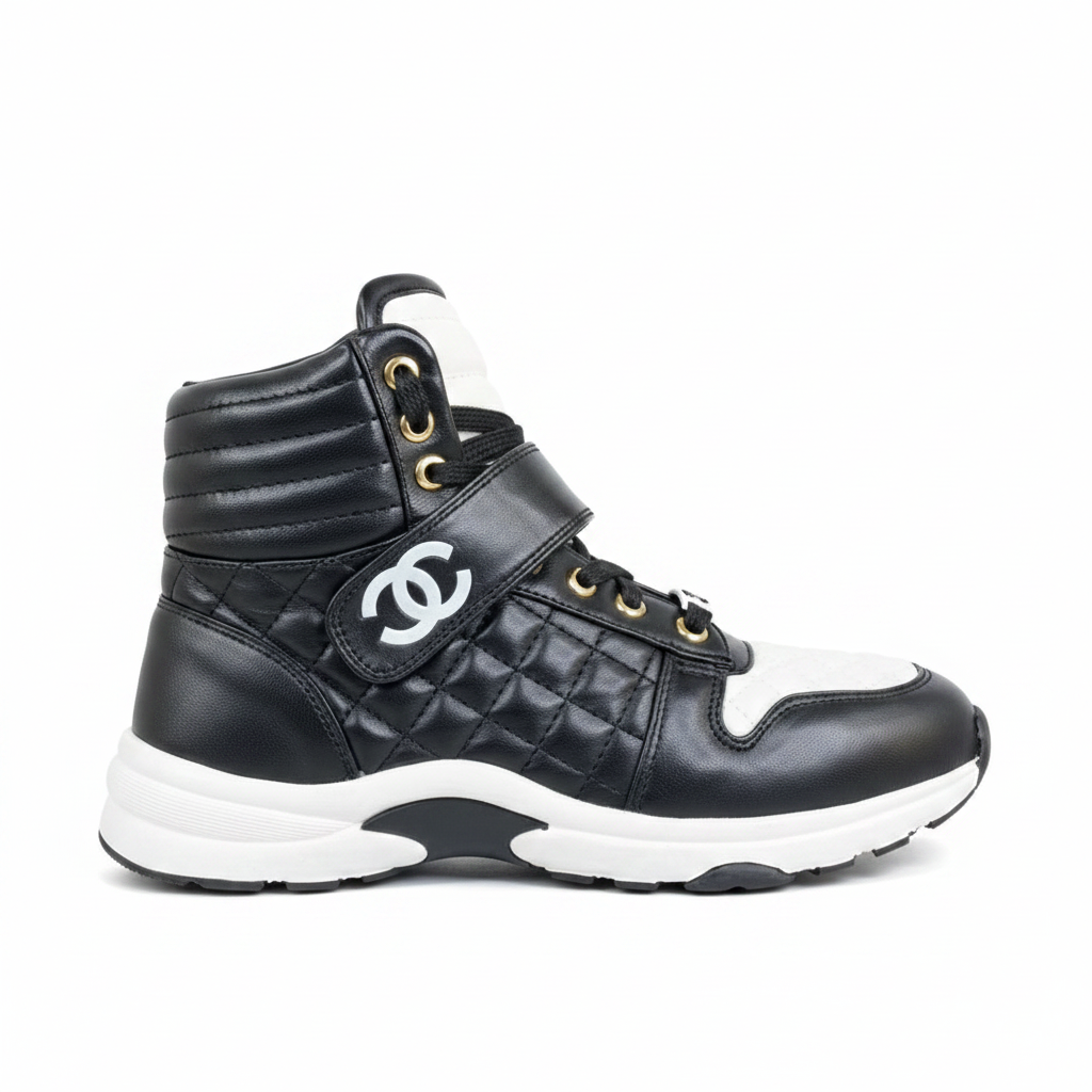 Chanel Interlocking CC High-Top Strap "Black-White"