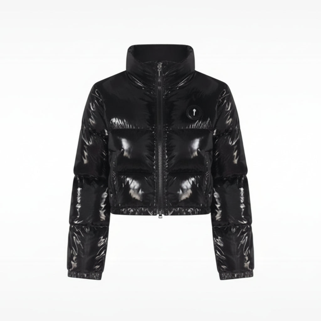Trapstar Short Irongate Down Jacket "Shiny Black"
