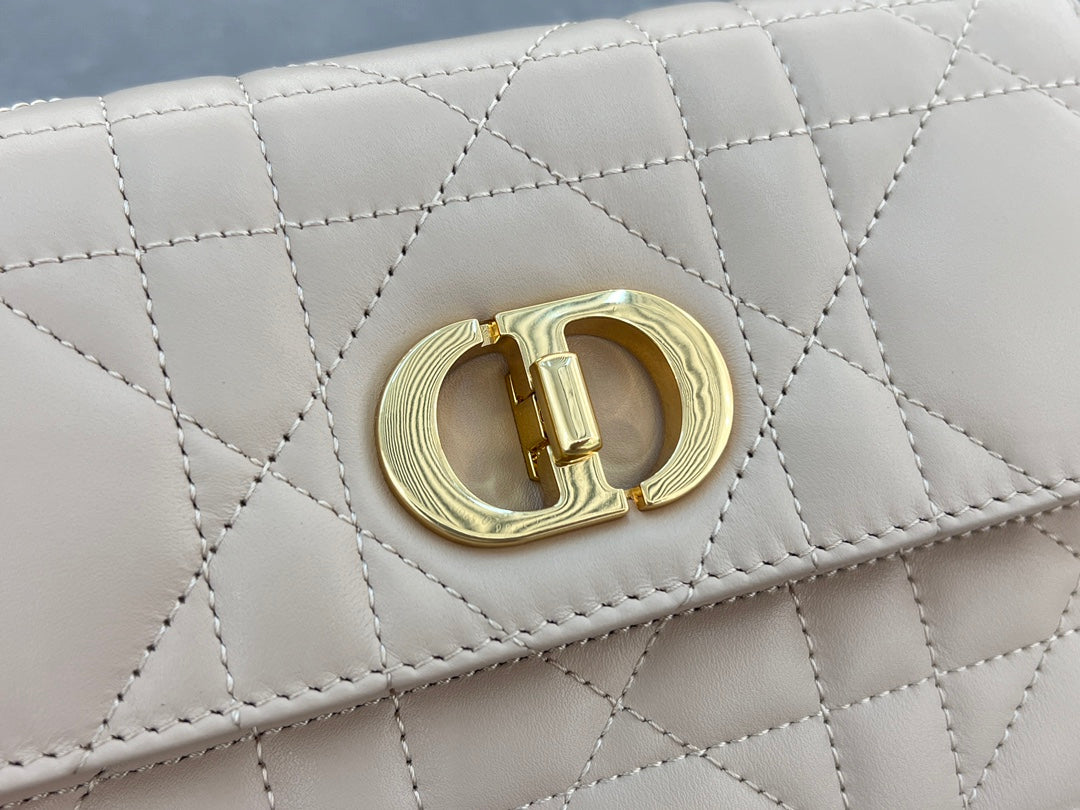 Dior Miss Caro Mini Bag "Powder Beige Macrocannage Lambskin"