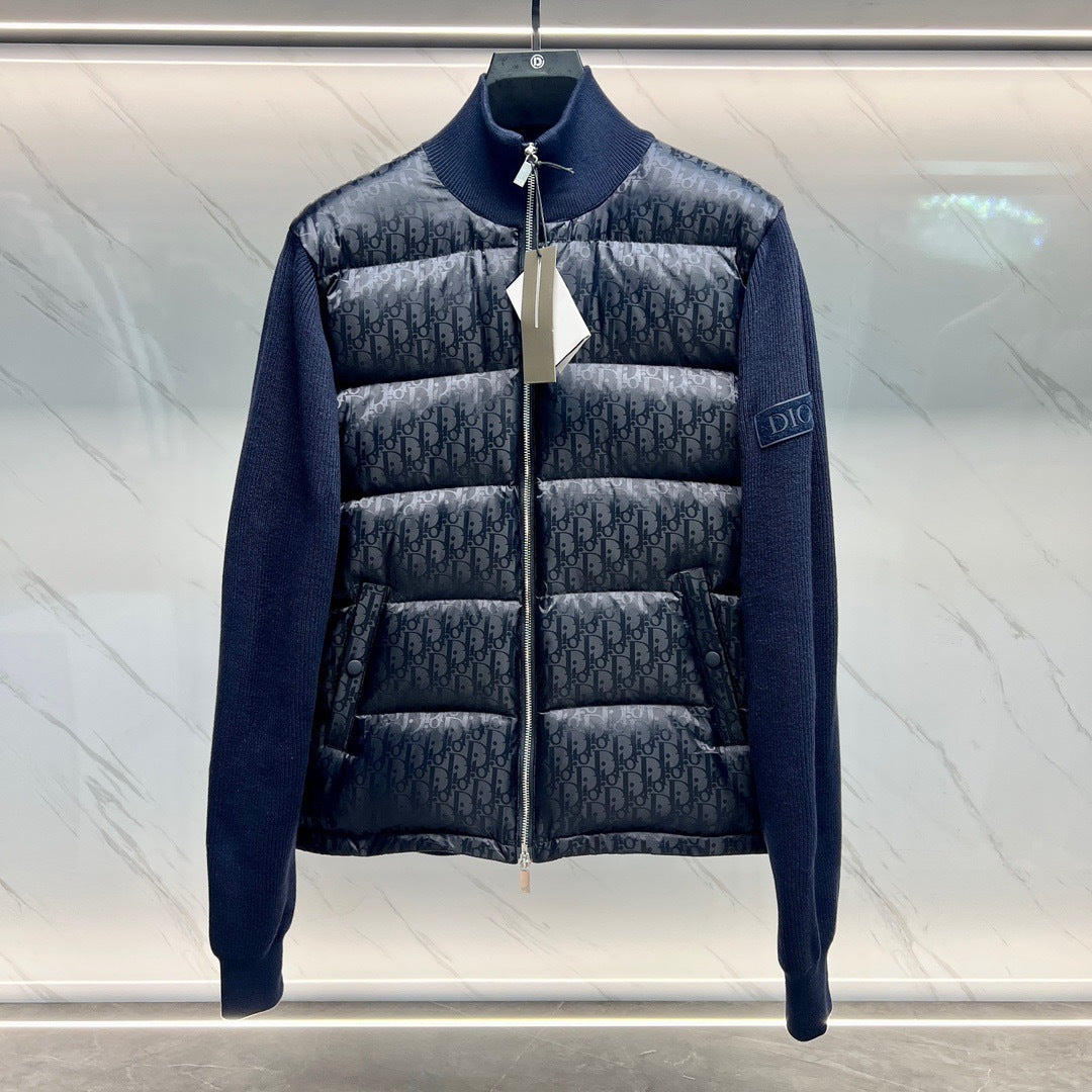 Dior Oblique Jacket Virgin Wool Knit "Navy Blue"