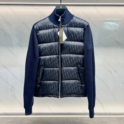 Dior Oblique Jacket Virgin Wool Knit "Navy Blue"
