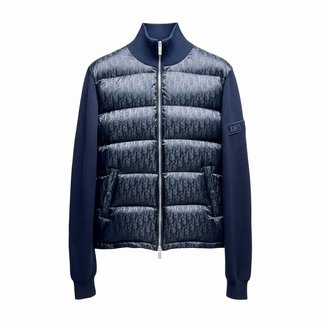 Dior Oblique Jacket Virgin Wool Knit "Navy Blue"