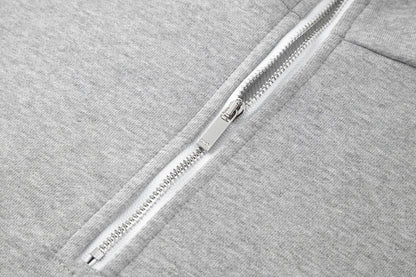 Dior CD Icon Half-Zip Sweatshirt "Gray Cotton Fleece"