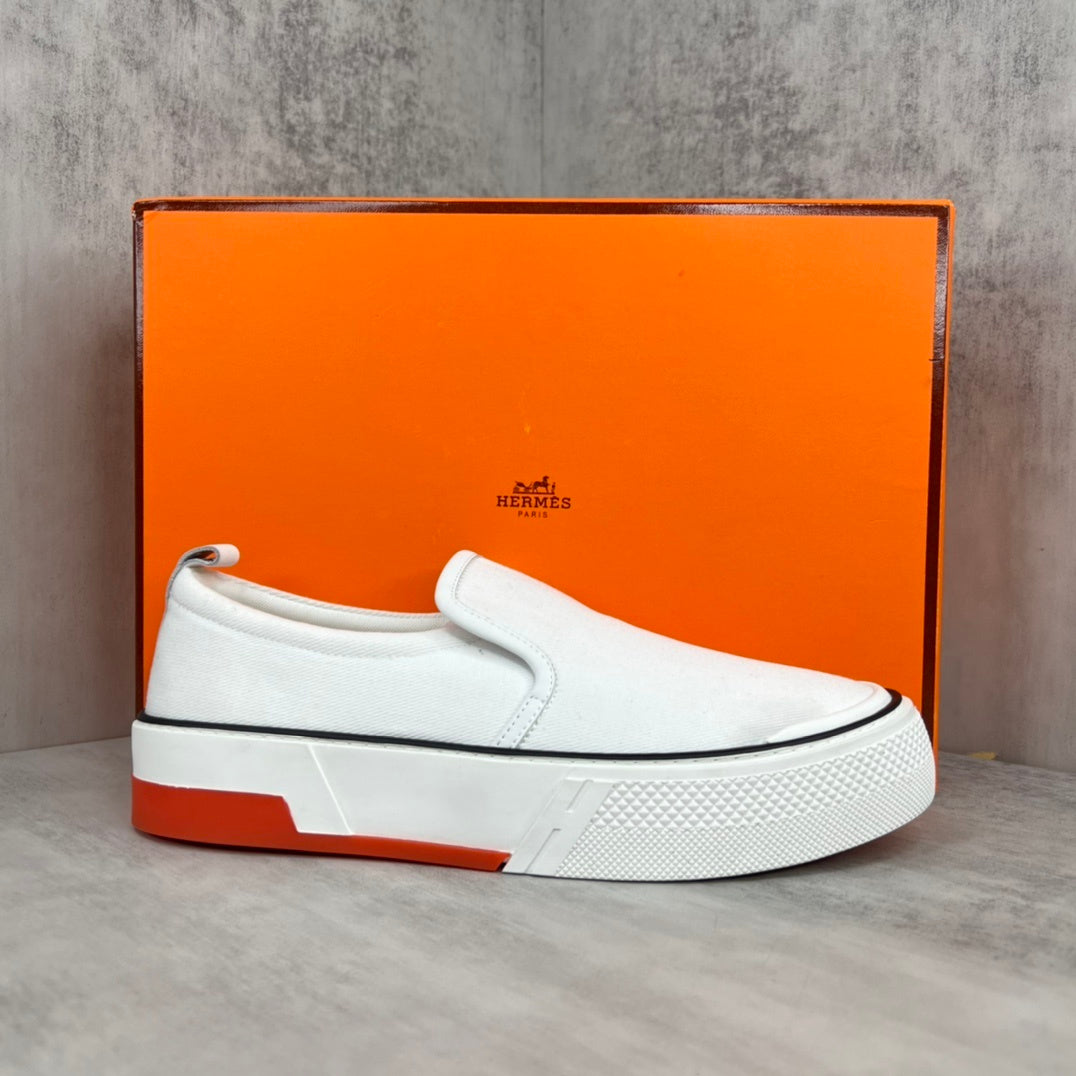 Hermes Gliss Slip-On "White"