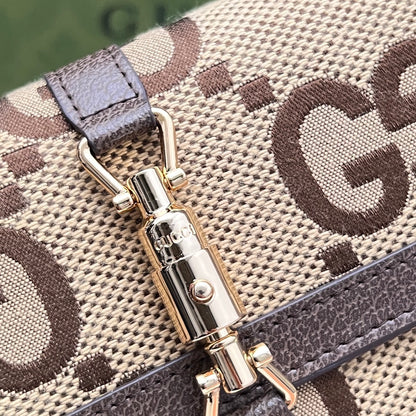 Gucci Jackie 1961 GG Jumbo Continental Chain Wallet