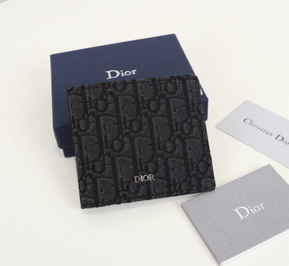 Dior Bifold Wallet Black Dior Oblique Jacquard