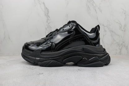 Balenciaga Triple S "Black Leather Gloss"