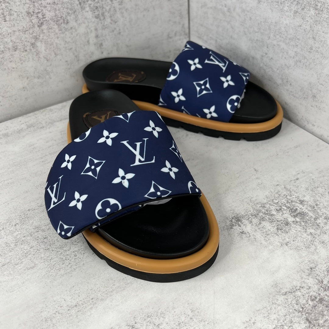 Louis Vuitton Slides "Blue-Black-White"