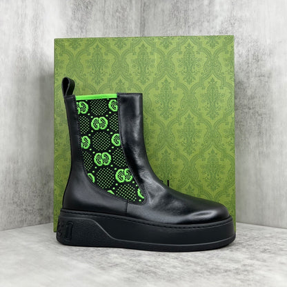 Gucci Leather Chelsea Boots "Green"