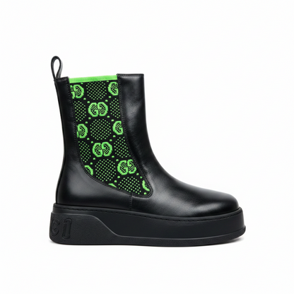 Gucci Leather Chelsea Boots "Green"