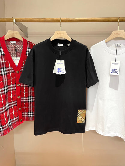 Burberry Check Label Cotton T-Shirt "Black"