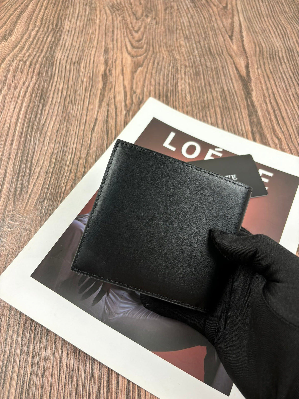 Loewe Bifold Wallet in Satin Calfskin "Black"