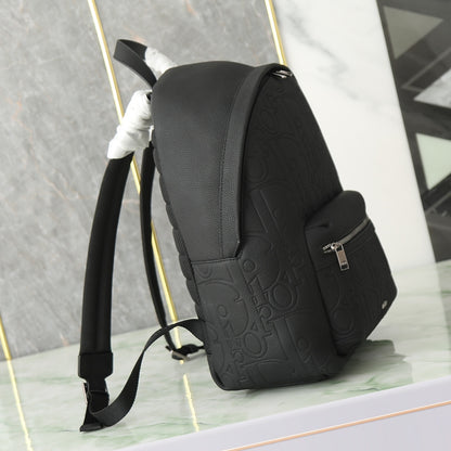 Dior Rider Zipped Backpack "Black Dior Gravity Grained Leather and Black Grained Calfskin"