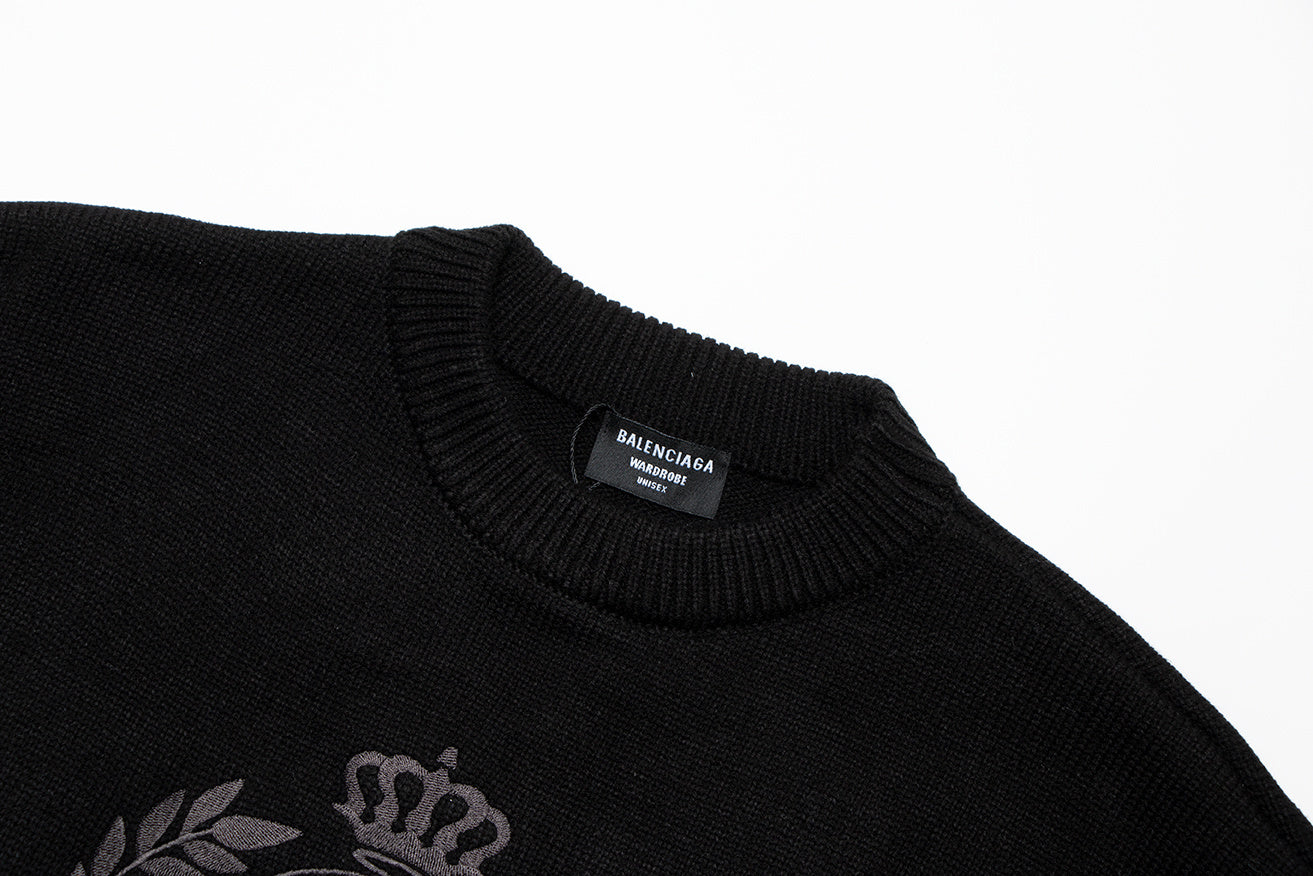 Balenciaga BB Laurel Crown Sweater "Black"