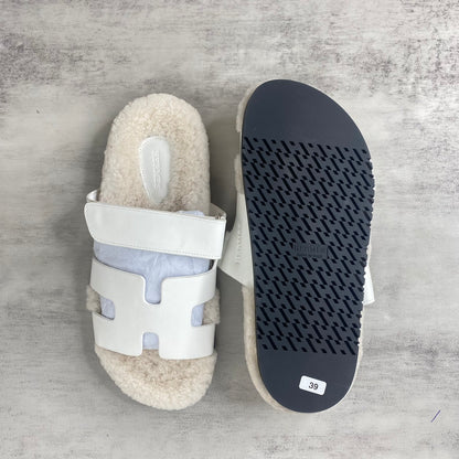 Hermes Chypre Sandals "White"