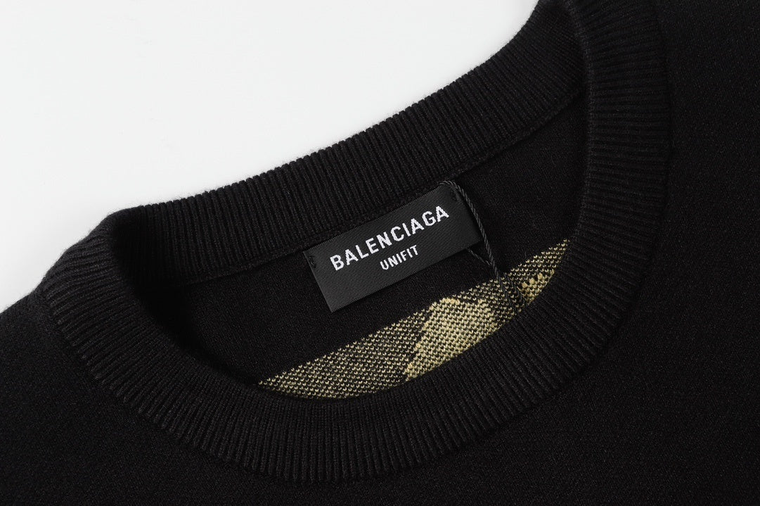 Balenciaga Double Front Sweater "Black-Yellow"