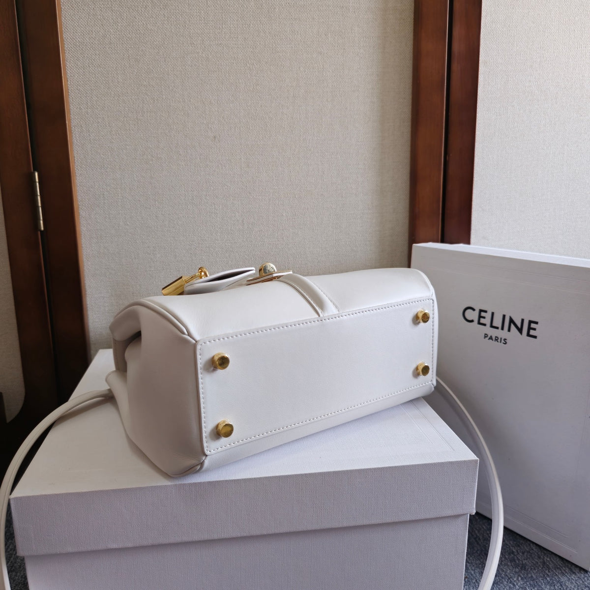 Celine Small 16 Bag in Natural Calfskin "White"