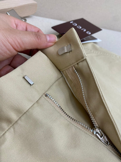 Gucci Compact Cotton Twill Shorts "Beige"