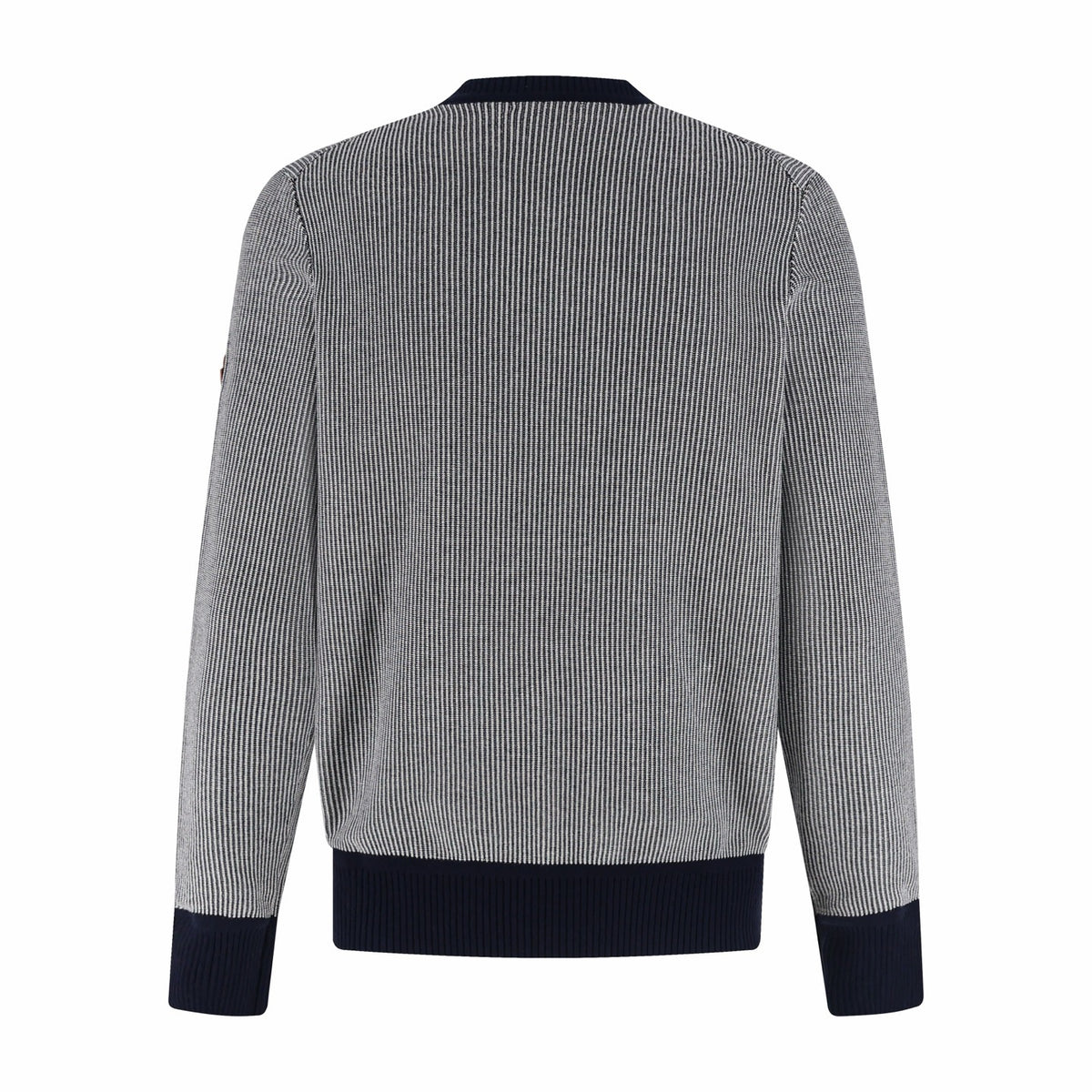 Moncler Leather Logo Cotton Sweater "Navy"
