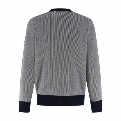 Moncler Leather Logo Cotton Sweater "Navy"